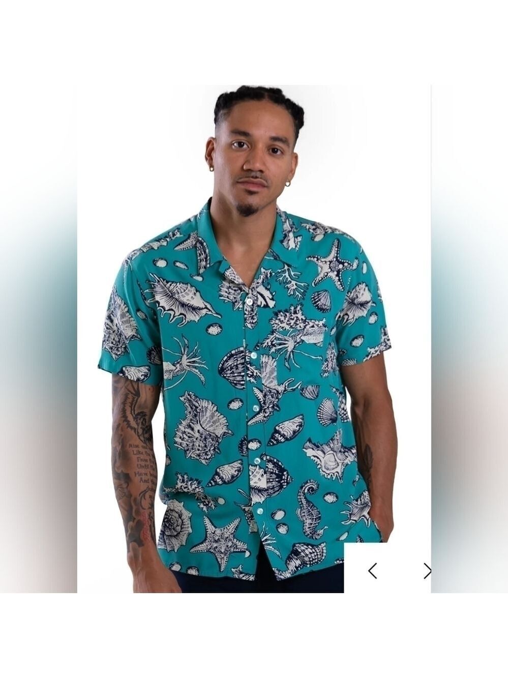 Original Use Button Up Shirt Men’s Medium M Shells Starfish Ocean Short Sleeves